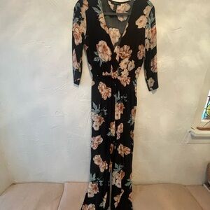 Floral Black Jumpsuit